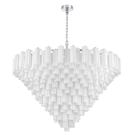 Crystorama Addis 40 Light 62" Chandelier, Polished Chrome/White