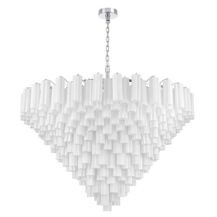 Crystorama Addis 40 Light 62" Chandelier, Polished Chrome/White