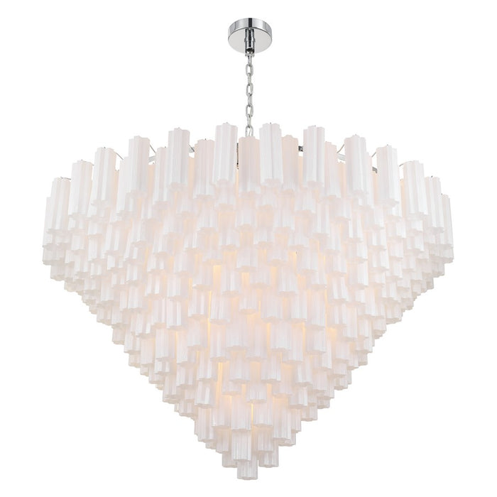 Crystorama Addis 40 Light 62" Chandelier, Polished Chrome/White