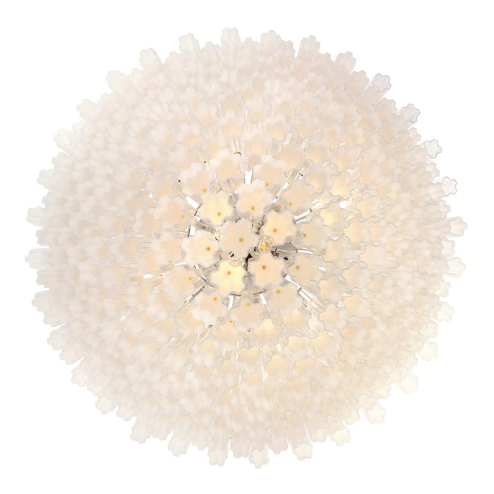 Crystorama Addis 40 Light 62" Chandelier, Polished Chrome/White