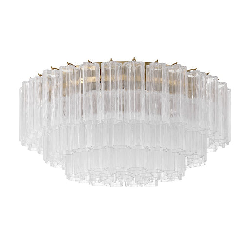 Crystorama Addis 16 Light Flush Mount, Brass/Tronchi Glass Clear