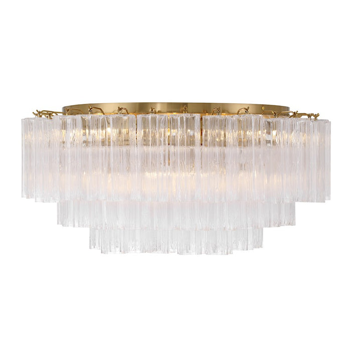 Crystorama Addis 16 Light Flush Mount, Brass/Tronchi Glass Clear
