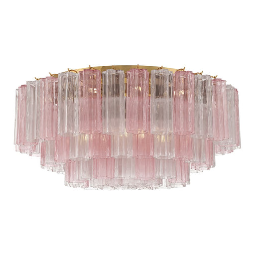 Crystorama Addis 16 Light Flush , Brass/Gold/Spring