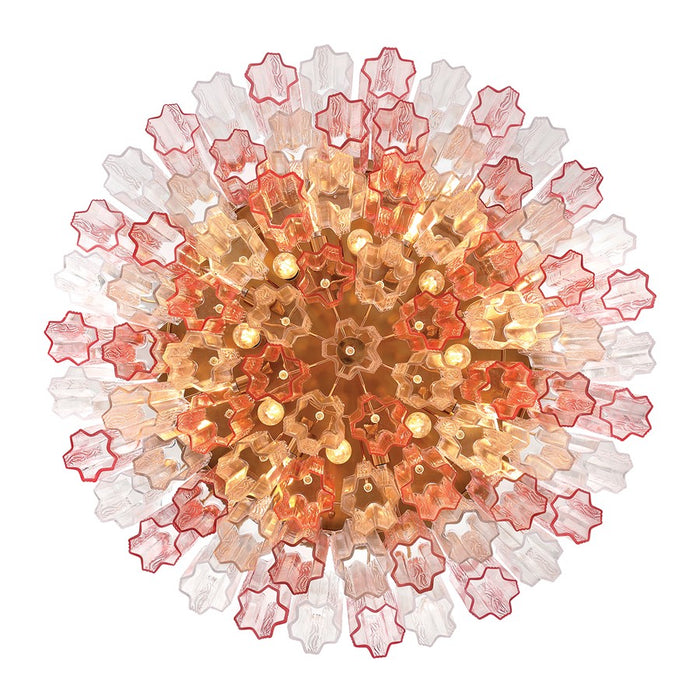 Crystorama Addis 16 Light Flush , Brass/Gold/Spring