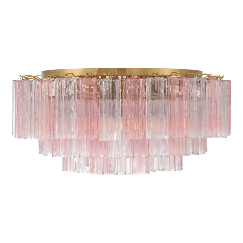 Crystorama Addis 16 Light Flush , Brass/Gold/Spring