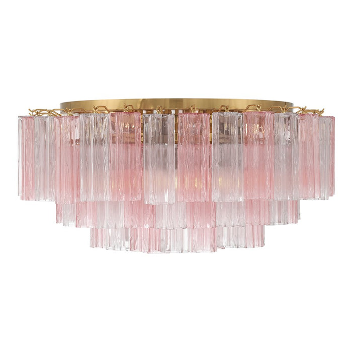 Crystorama Addis 16 Light Flush , Brass/Gold/Spring