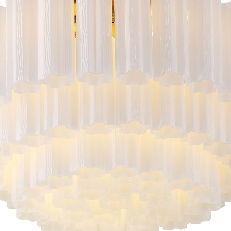 Crystorama Addis 16 Light Flush Mount, Brass/Tronchi Glass White