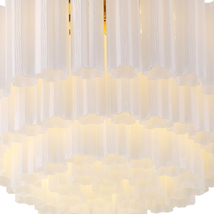 Crystorama Addis 16 Light Flush Mount, Brass/Tronchi Glass White