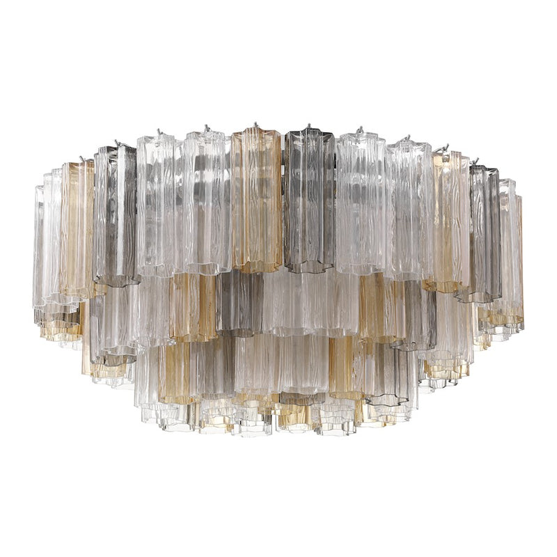 Crystorama Addis 16Lt Flush Mount, Chrome/Tronchi Glass Autumn