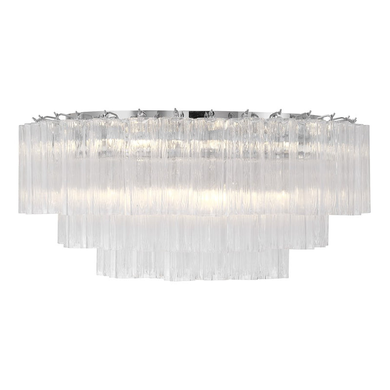 Crystorama Addis 16Lt Flush Mount, Chrome/Tronchi Glass Clear