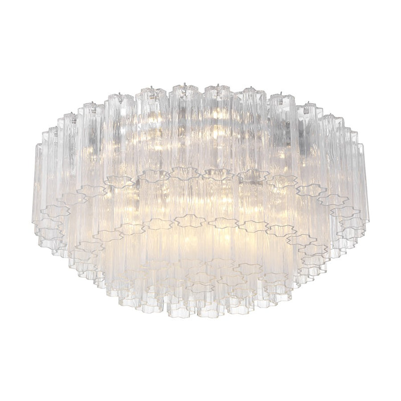 Crystorama Addis 16Lt Flush Mount, Chrome/Tronchi Glass Clear