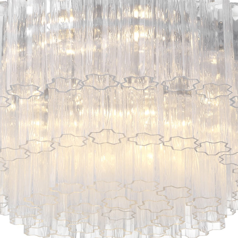 Crystorama Addis 16Lt Flush Mount, Chrome/Tronchi Glass Clear