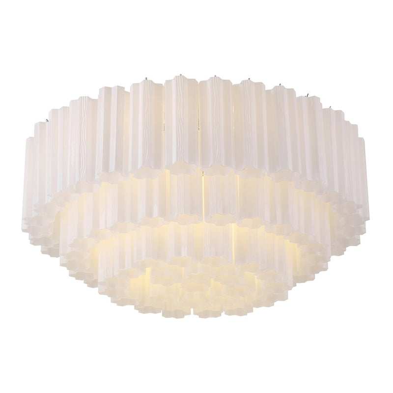 Crystorama Addis 16Lt Flush Mount, Chrome/Tronchi Glass White
