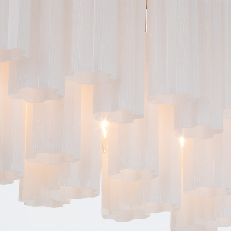Crystorama Addis 65in 16-Light Linear Chandelier | Mid-Century Aged Brass and White Tronchi Glass | Dining Room & Kitchen Island | 65 x 14 x 13.5 in | Model ADD-337-AG-WH