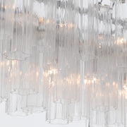 Crystorama Addis 65in 16-Light Linear Chandelier | Mid-Century Polished Chrome and Clear Tronchi Glass | Dining Room & Kitchen Island | Model ADD-337-CH-CL