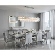 Crystorama Addis 65in 16-Light Linear Chandelier | Mid-Century Polished Chrome and Clear Tronchi Glass | Dining Room & Kitchen Island | Model ADD-337-CH-CL