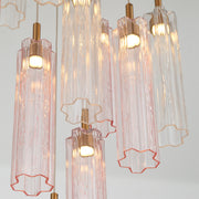 Crystorama Addis 12in 9-Light Pendant | Mid-Century Aged Brass and Spring Tronchi Glass | Entryway & Dining Room | 12 x 12 x 21 in | Model ADD-405-AG-SP