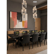 Crystorama Addis 12in 9-Light Pendant | Mid-Century Polished Chrome and Smoke Tronchi Glass | Entryway & Dining Room | 12 x 12 x 21 in | Model ADD-405-CH-SM