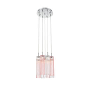 Crystorama Addis 12in 9-Light Pendant | Mid-Century Polished Chrome and Spring Tronchi Glass | Entryway & Dining Room | 12 x 12 x 21 in | Model ADD-405-CH-SP