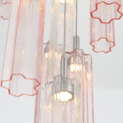 Crystorama Addis 12in 9-Light Pendant | Mid-Century Polished Chrome and Spring Tronchi Glass | Entryway & Dining Room | 12 x 12 x 21 in | Model ADD-405-CH-SP