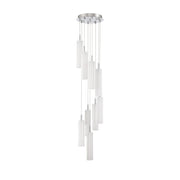 Crystorama Addis 12in 9-Light Pendant | Mid-Century Polished Chrome and White Tronchi Glass | Entryway & Dining Room | 12 x 12 x 21 in | Model ADD-405-CH-WH