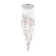 Crystorama Addis 26in 28-Light LED Pendant | Mid-Century Polished Chrome and Spring Tronchi Glass | Entryway & Dining Room | 26 x 26 x 21 in | Model ADD-415-CH-SP