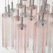 Crystorama Addis 26in 28-Light LED Pendant | Mid-Century Polished Chrome and Spring Tronchi Glass | Entryway & Dining Room | 26 x 26 x 21 in | Model ADD-415-CH-SP