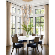 Crystorama Addis 36in 46-Light Pendant | Mid-Century Aged Brass Steel and Autumn Tronchi Glass | Entryway & Dining Room | 36 x 36 x 21 in | Model ADD-423-AG-AU