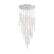 Crystorama Addis 36in 46-Light Pendant | Mid-Century Polished Chrome and Clear Tronchi Glass | Entryway & Dining Room | 36 x 36 x 21 in | Model ADD-423-CH-CL