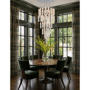 Crystorama Addis 36in 46-Light Pendant | Mid-Century Polished Chrome and Clear Tronchi Glass | Entryway & Dining Room | 36 x 36 x 21 in | Model ADD-423-CH-CL