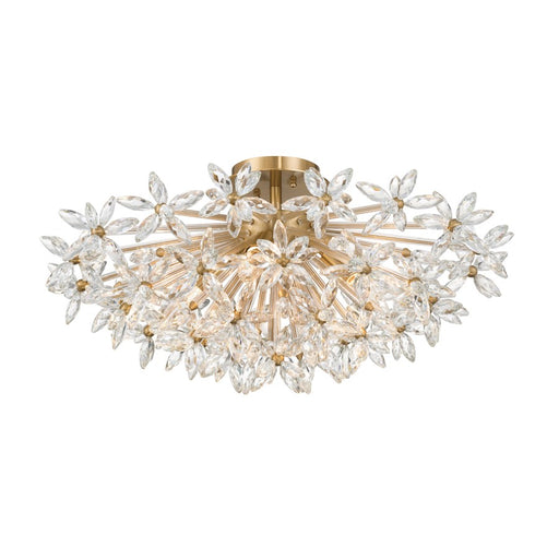 Crystorama Adley 4Lt 25.25" Semi Flush Mount, Aged Brass/Clear - ADL-500-AG-CL