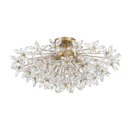 Crystorama Adley 4Lt 25.25" Semi Flush Mount, Aged Brass/Clear