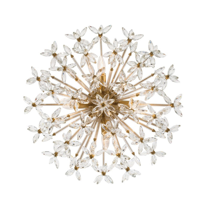 Crystorama Adley 4Lt 25.25" Semi Flush Mount, Aged Brass/Clear