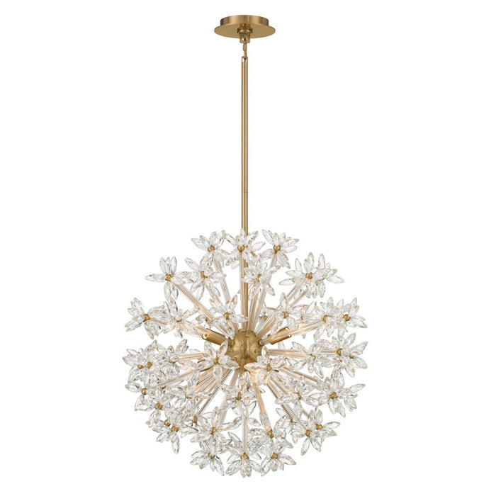 Crystorama Adley 6 Light 23.75" Chandelier, Aged Brass/Clear