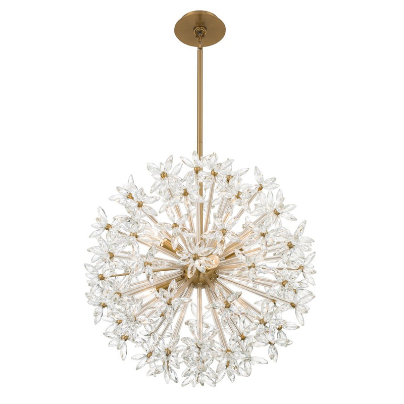 Crystorama Adley 6 Light 23.75" Chandelier, Aged Brass/Clear