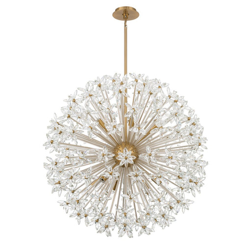 Crystorama Adley 12 Light 34" Chandelier, Aged Brass/Clear
