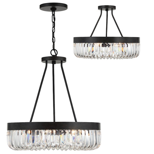 Crystorama Alister 8 Light Ceiling Mount, Charcoal Bronze