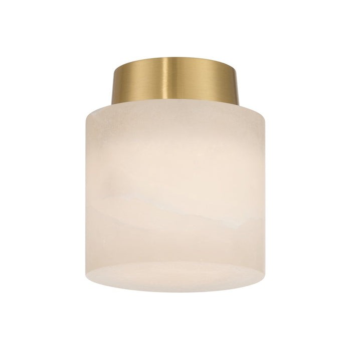 Crystorama Acme 1 Light 5.75" Semi Flush Mount, Aged Brass/White - AME-400-AG
