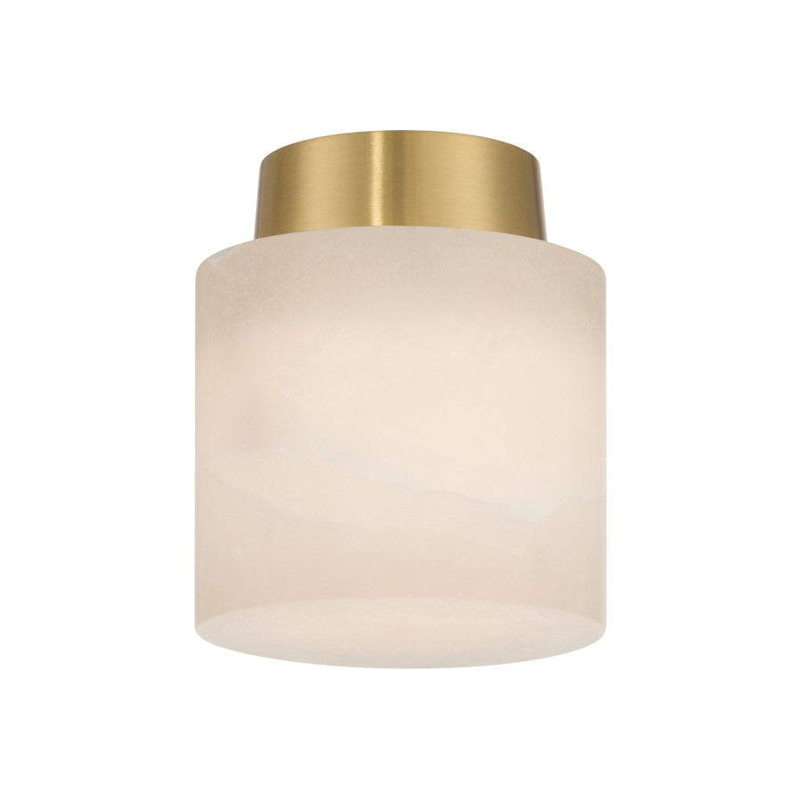 Crystorama Acme 1 Light 5.75" Semi Flush Mount, Aged Brass/White - AME-400-AG