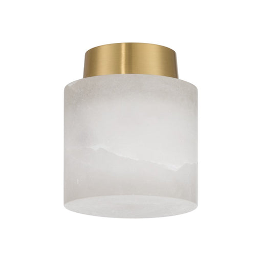 Crystorama Acme 1 Light 5.75" Semi Flush Mount, Aged Brass/White