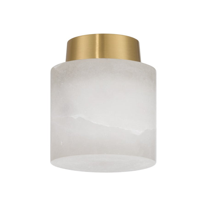Crystorama Acme 1 Light 5.75" Semi Flush Mount, Aged Brass/White