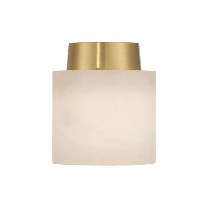 Crystorama Acme 1 Light 5.75" Semi Flush Mount, Aged Brass/White