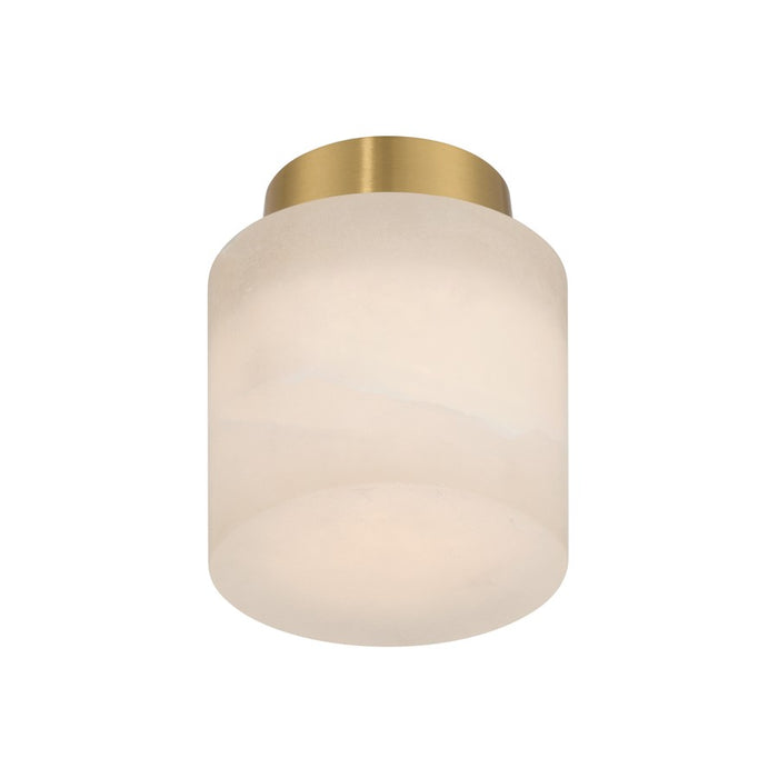 Crystorama Acme 1 Light 5.75" Semi Flush Mount, Aged Brass/White