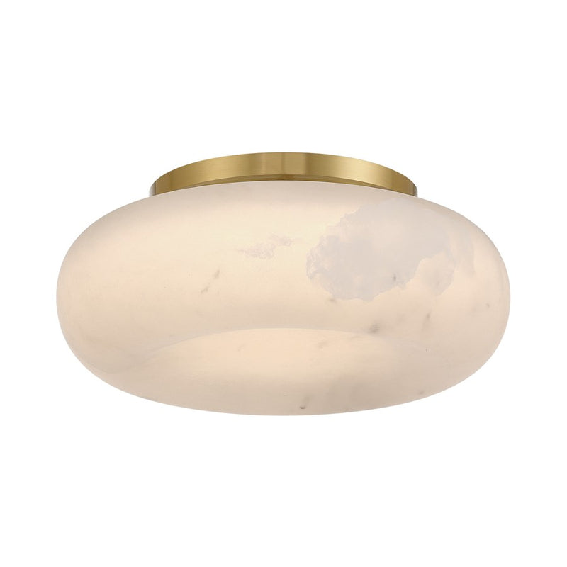 Crystorama Acme 1 Light 11.75" Flush/Semi Flush, Aged Brass/White