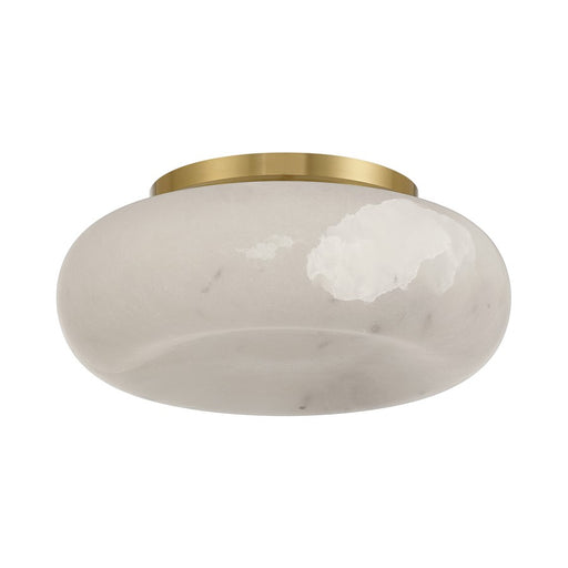 Crystorama Acme 1 Light 11.75" Flush/Semi Flush, Aged Brass/White