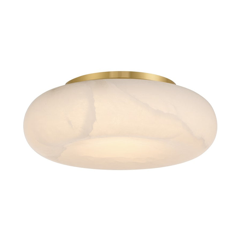 Crystorama Acme 1 Light 16" Flush/Semi Flush, Aged Brass/White