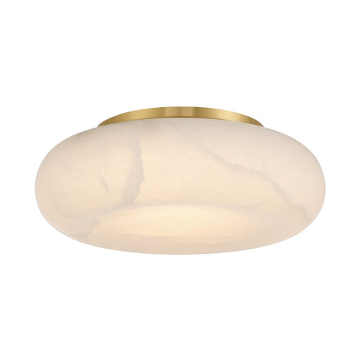 Crystorama Acme 1 Light 16" Flush/Semi Flush, Aged Brass/White - AME-405-AG
