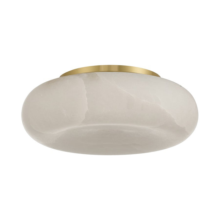 Crystorama Acme 1 Light 16" Flush/Semi Flush, Aged Brass/White
