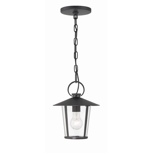 Crystorama Andover 1 Light Outdoor Chandelier, Matte Black