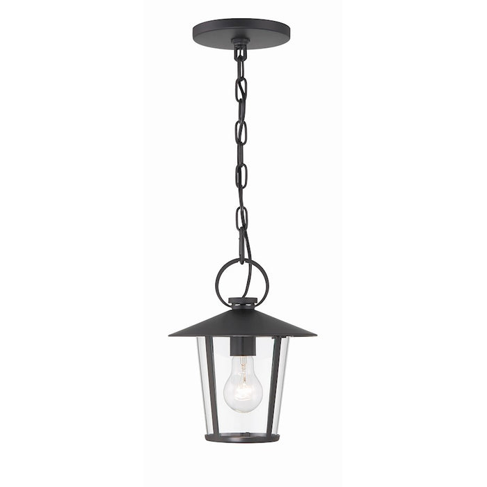 Crystorama Andover 1 Light Outdoor Chandelier, Matte Black